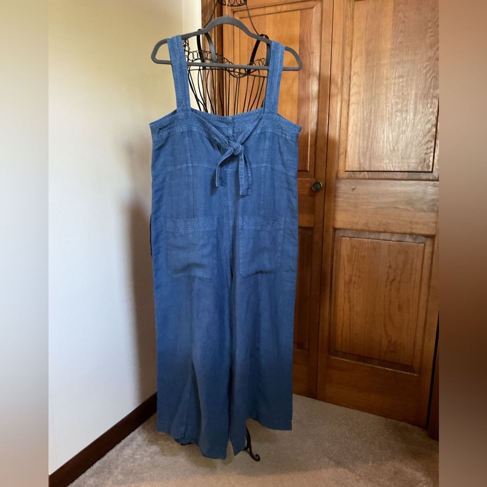 Wrap London linen jumpsuit, blue, 10 - Picture 4 of 12